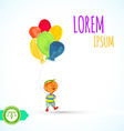 boy with balloons watercolor paint vector image