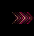 crimson and gold abstract arrows on a wide black vector image
