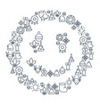 merry christmas lined icons concept vector image