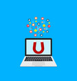 magnet in laptop for retention or attract vector image vector image