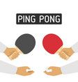 ping pong racket in hand vector image vector image