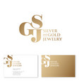 logo s g and j monogram compound business card vector image