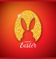 happy easter holiday design with rabbit silhouette vector image