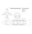 outline business jet interior private aircraft vector image
