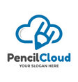 pencil cloud logo template this design use blue vector image vector image