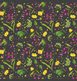 wild flowers seamless pattern hand drawn vector image