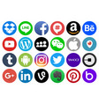 different circle popular social media and other vector image