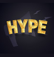gold hype text isolated icon on dark vector image vector image