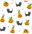 halloween seamless pattern design cute cartoon vector image