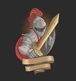 knight with a golden sword vector image vector image