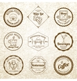 restaurant label set black vector image