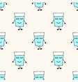 seamless pattern with cute happy glass vector image vector image