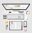 desktop workspace graphic vector image