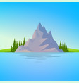 landscape with rock and forest vector image vector image