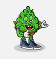 mascot of marijuana cartoon with dancing and cool vector image vector image