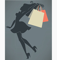 shopping girl vector image