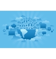 global connections blue vector image vector image