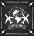 enjoy world time to travel badge logo vector image vector image