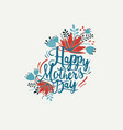 happy mothers day postcard card with hand drawn vector image