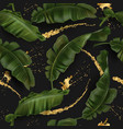 pattern with banana leaves and orchid vector image vector image