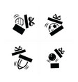 set black sport drop in gift icons vector image vector image