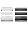 black and white glass buttons with metal frame vector image vector image