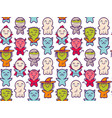 pattern with children in costumes for halloween vector image vector image