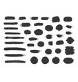 big collection black paint ink brush strokes vector image