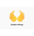 golden wings logo creative beautiful vector image