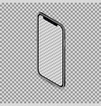 3d isometric black smartphone mockup with blank vector image vector image