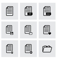 black documents icon set vector image