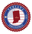 label sticker cards of state indiana usa vector image