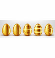 golden eggs realistic set vector image