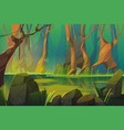 landscape with swamp in tropical forest vector image