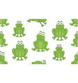 seamless pattern with frogs vector image vector image