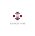 abstract shape cross logo vector image