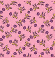 hand drawn flowers roses leaves seamless pattern vector image vector image