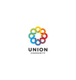 initial letter u with union crowd logo design vector image vector image