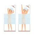 man and woman take a shower hygiene vector image