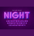 neon light 3d alphabet extra glowing font vector image