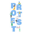 protesting people holding banners and placards vector image