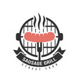 barbecue and grill label bbq emblem and badge vector image