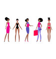 black woman in different styles clothes vector image