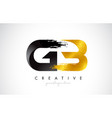 gb letter design with brush stroke and modern 3d vector image