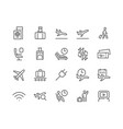 line airport icons vector image vector image