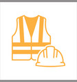 safety helmet with vest icon vector image vector image