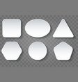 various shape blank white buttons set vector image vector image