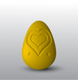 a golden egg with heart cut out vector image