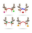 christmas antlers headbands vector image vector image