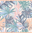 hand drawn tropical leaves background tropics vector image